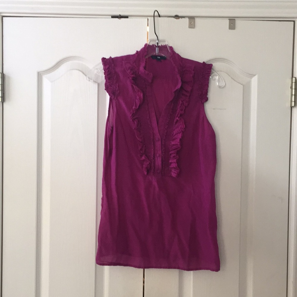 Purple sleeveless blouse